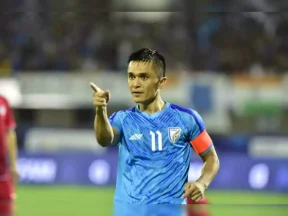 Skipper Sunil Chhetri ends Indias goal drought, scores on his 150th appearance to put Blue Tigers in lead