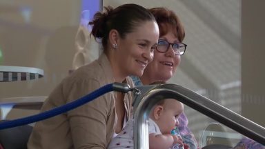 Australian tennis great Ash Barty attends Brisbane International with son