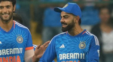WATCH Kid at heart Virat Kohli slide his way to lift IND vs AFG T20 trophy