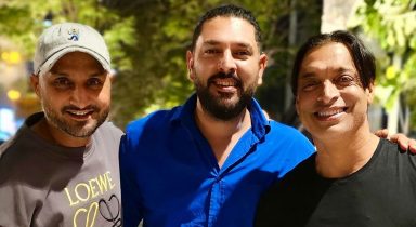 Frenemies! Yuvraj Singh, Shoaib Akhtar & Harbhajan Singh reunited in Sharjah