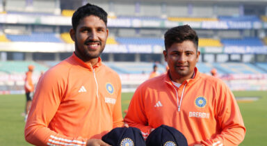 WATCH: Moving speeches from Kumble & DK as they hand debut caps to Sarfaraz Khan & Dhruv Jurel