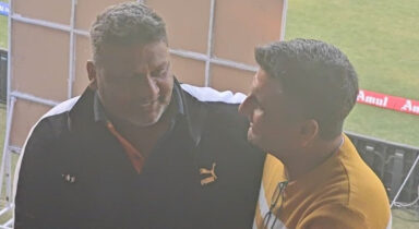 Shubman Gills father congratulates Sarfaraz Khans father after his sons blistering 50 on debut