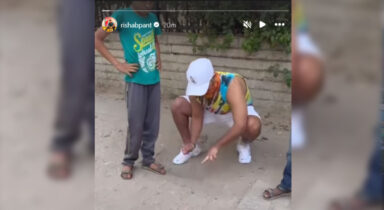 WATCH: Rishabh Pant rolls back the years, plays kanche with kids on the streets