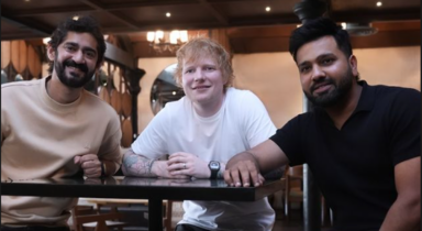 Rohit Sharma meets with superstar musician Ed Sheeran ahead of IPL 2024