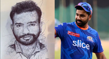 Rohit Sharmas popularity goes global, Norwegian artist draws beautiful portrait of former MI captain