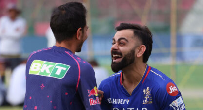 Virat Kohli shares light-hearted moment with ex-RCB bowler Yuzi Chahal, ahead of RR vs RCB