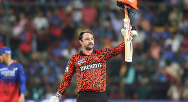 RCBs Headache: Travis Head pulls off Chris Gayle celebration after scintillating ton
