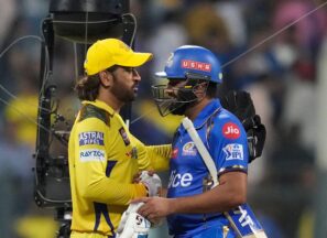 MS Dhonis Touch of Class: Consoles Rohit Sharma with adorable gesture as MI stars ton goes in vain