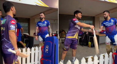 Aap ki kasam kha raha hu: Rinku Singh breaks Virat Kohlis bat, asks for another one