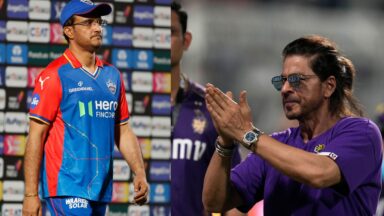 Prince meets King! Sourav Ganguly & Shahrukh Khan share hug after KKR vs DC clash
