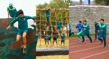 Jumping hurdles, scaling walls: Watch Pakistan army train Babar Azam & Co in Kakul camp