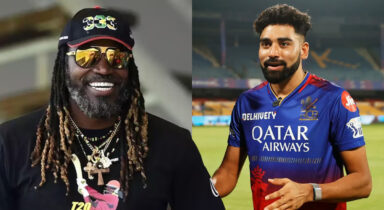 Watch: Mohammed Siraj salutes impact player Chris Gayle after RCBs win at Chinnaswamy