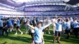 Thousands of fans invade pitch as Manchester City clinch historic 4th consecutive Premier League title