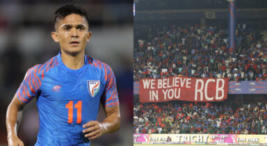RCB fans honour India skipper Sunil Chhetri with special tribute, unfurl beautiful banner during RCB vs CSK