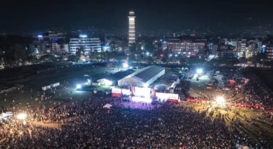 Cricket craze in Nepal hits new high! Drone captures gigantic gathering of fans to watch NED vs NEP