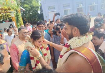 Venkatesh Iyer marries Shruti Raghunathan in traditional ceremony