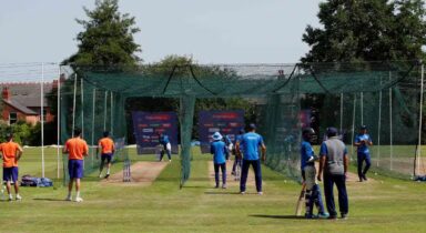 As Rohit & Co. limber-up for IND vs PAK, a special guest visits practice session