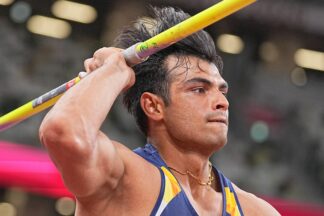 What was Neeraj Chopras throw distance at the Tokyo Olympics?