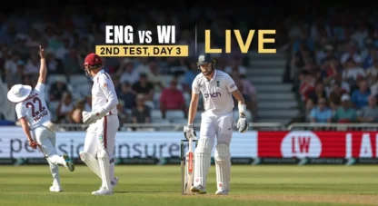 ENG vs WI 2nd Test, Day 3 Live Score: Holder & Da Silva look to erase 65-run trail