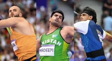 Who are Neeraj Chopras fiercest competitors in Paris Olympics javelin throw final