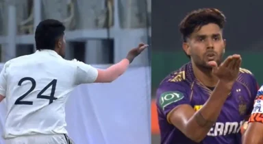 Despite IPL fine once, Harshit Rana repeats flying kiss antic in Duleep Trophy against Gaikwad