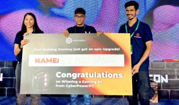 Rehan and Vipul win premium CyberPowerPCs at GamingCon 2024
