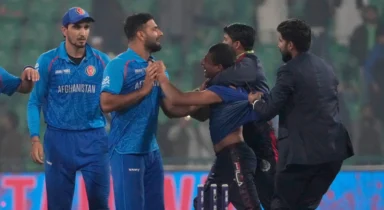 Security scare in Lahore! Fan storms pitch after Afghanistans historic win vs England in Champions Trophy