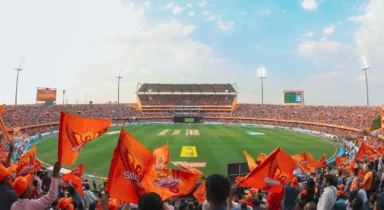 Highest successful chase at Rajiv Gandhi International Stadium in Hyderabad