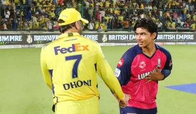 Vaibhav Suryavanshi touches MS Dhonis feet, finishes IPL 2025 as Rajasthan Royals only positive