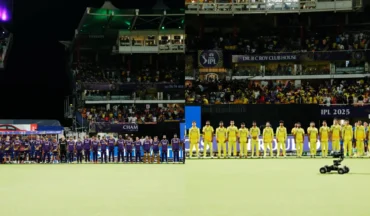 KKR, CSK pay tribute to Indian armed forces, national anthem plays at Eden Gardens