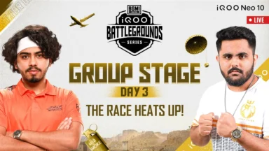 BGMI iQOO Battlegrounds Series 2025 Points Table of Group Stage Day 3