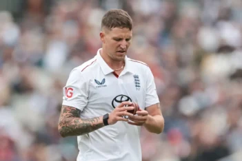 England's Brydon Carse caught ball tampering against India