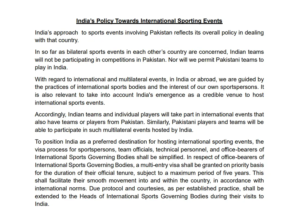 MYAS on IND vs PAK sporting ties