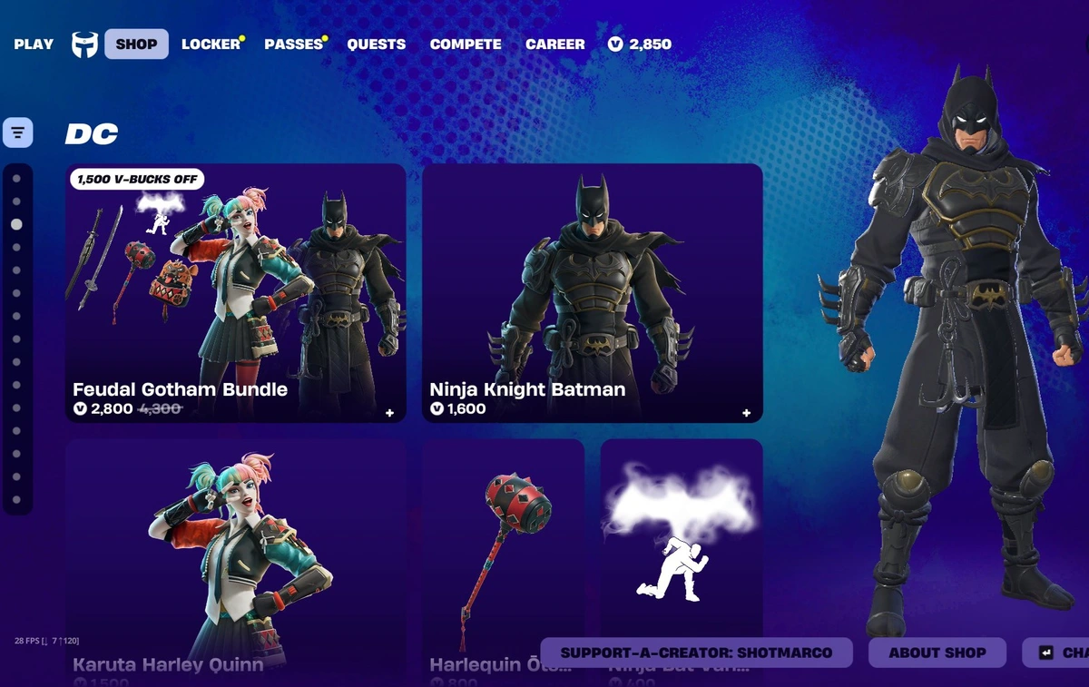 Fortnite Item Shop Today February 2 Brings Feudal Gotham Bundle And More