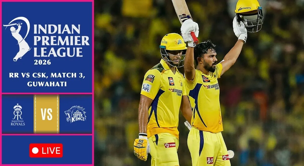 RR vs CSK Live Score, IPL 2026: Chennai Super Kings bat first, no Dhoni-Brevis