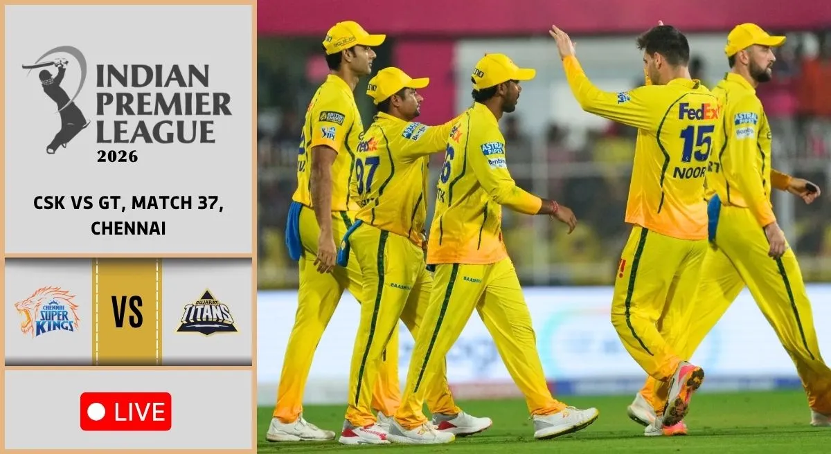 CSK vs GT Live Score, IPL 2026: Chennai 51/4 (12 ovs) Super Kings struggle