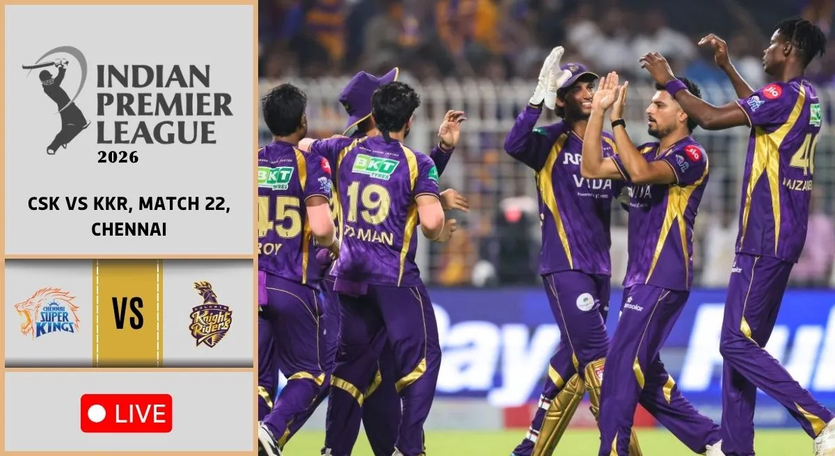 CSK vs KKR Live Score, IPL 2026: Chennai 184/5 (19 ovs), Tyagi outfoxes Brevis