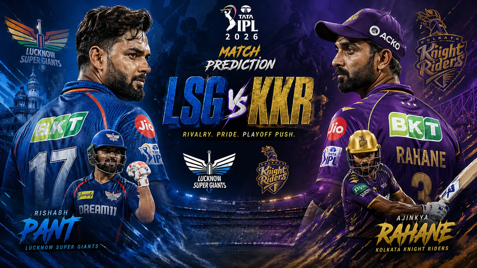 LSG vs KKR match prediction: Who will win todays IPL 2026 match between Lucknow Super Giants and Kolkata Knight Riders?