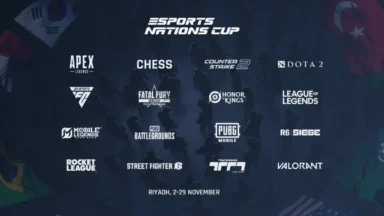 Esports Nations Cup confirms 16 titles for inaugural edition
