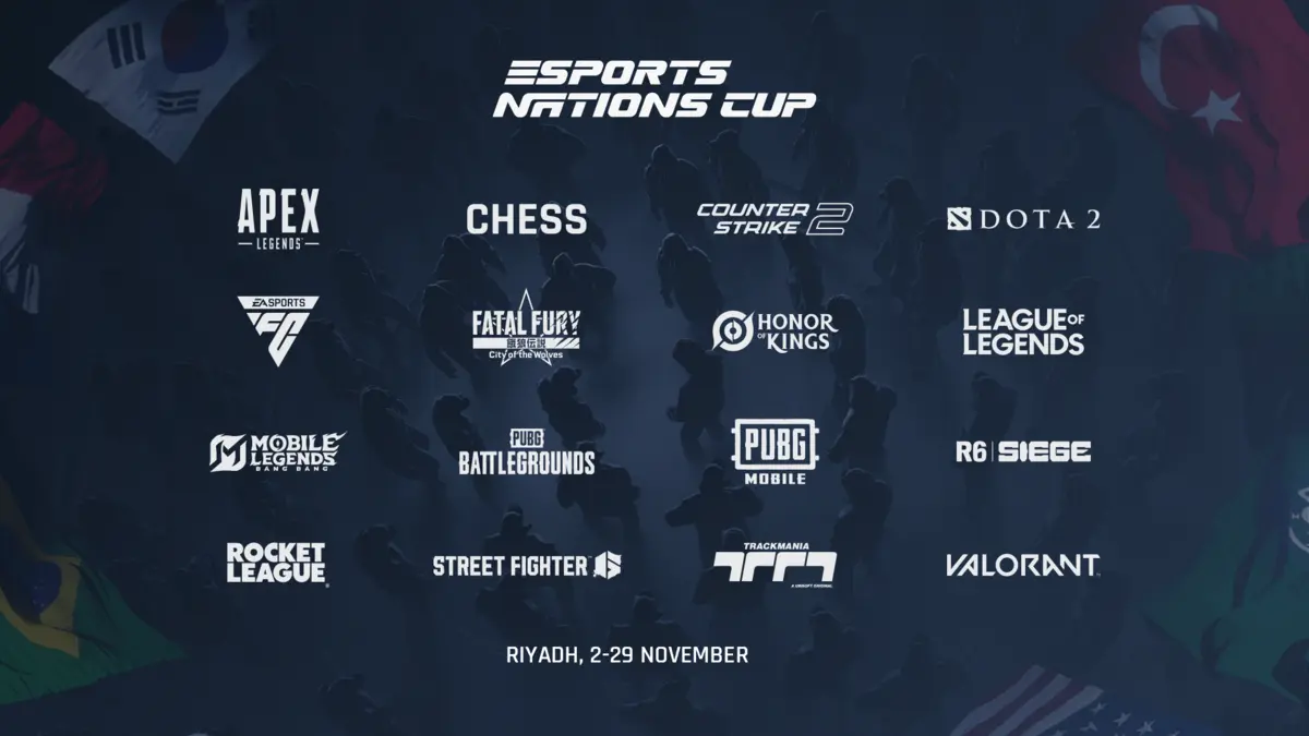 Esports Nations Cup confirms 16 titles for inaugural edition