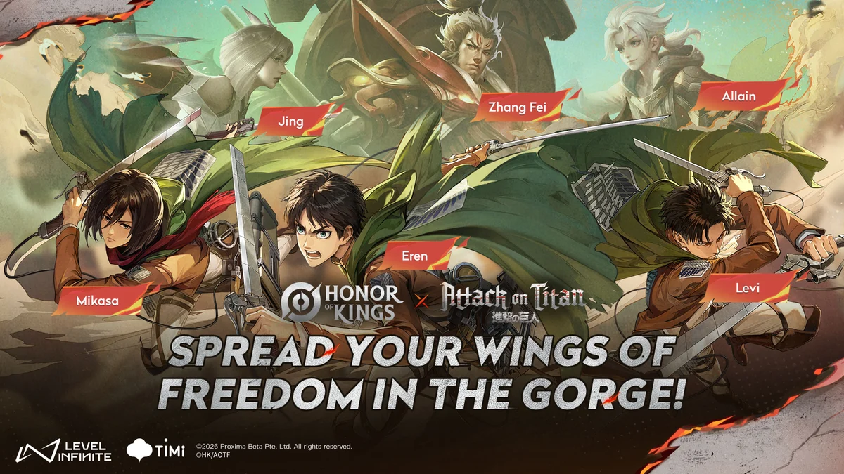Honor of Kings x Attack on Titan: Jing and Mikasa skin is arriving very soon