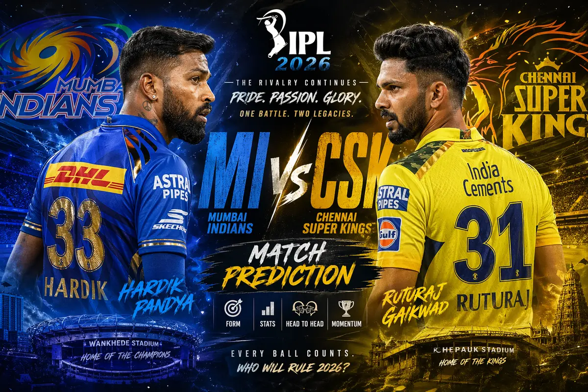 MI vs CSK Match Prediction: Who will win today’s IPL 2026 match between Mumbai Indians & Chennai Super Kings?