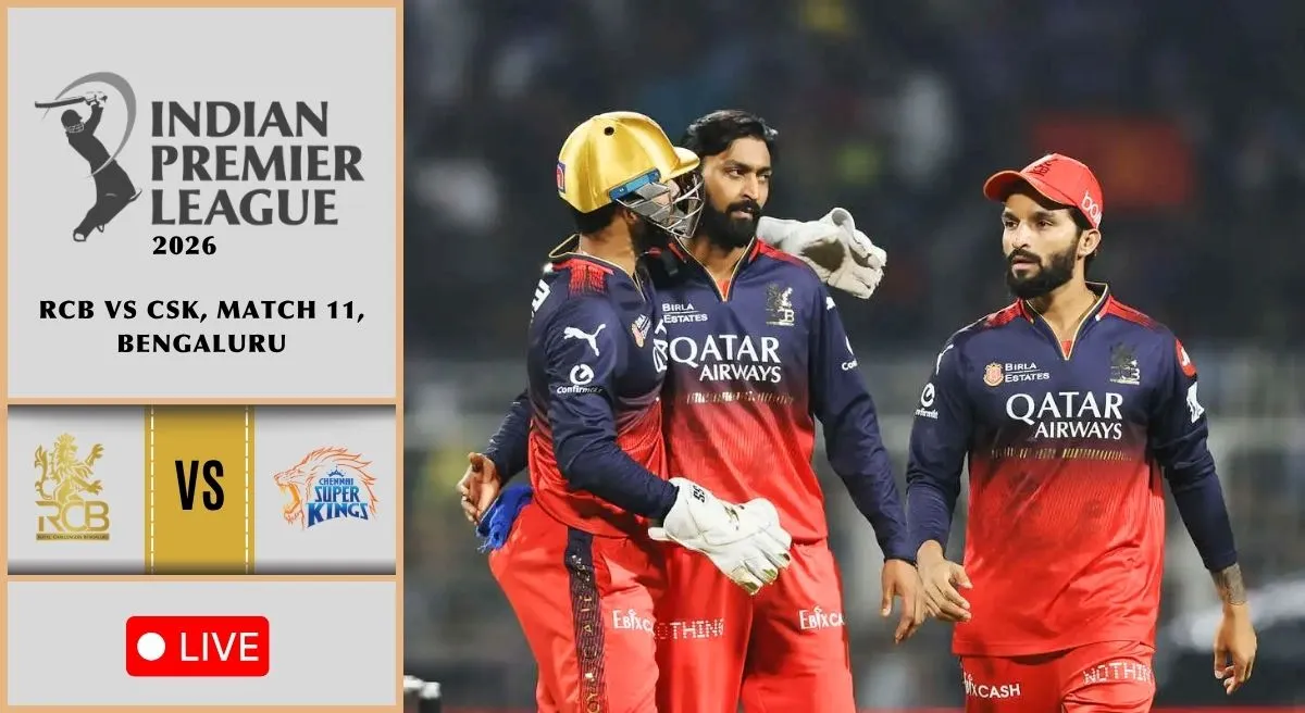 RCB vs CSK Live Score, IPL 2026: Chennai 18/2 (2 ovs), Bhuvneshwar bags 200 IPL wickets