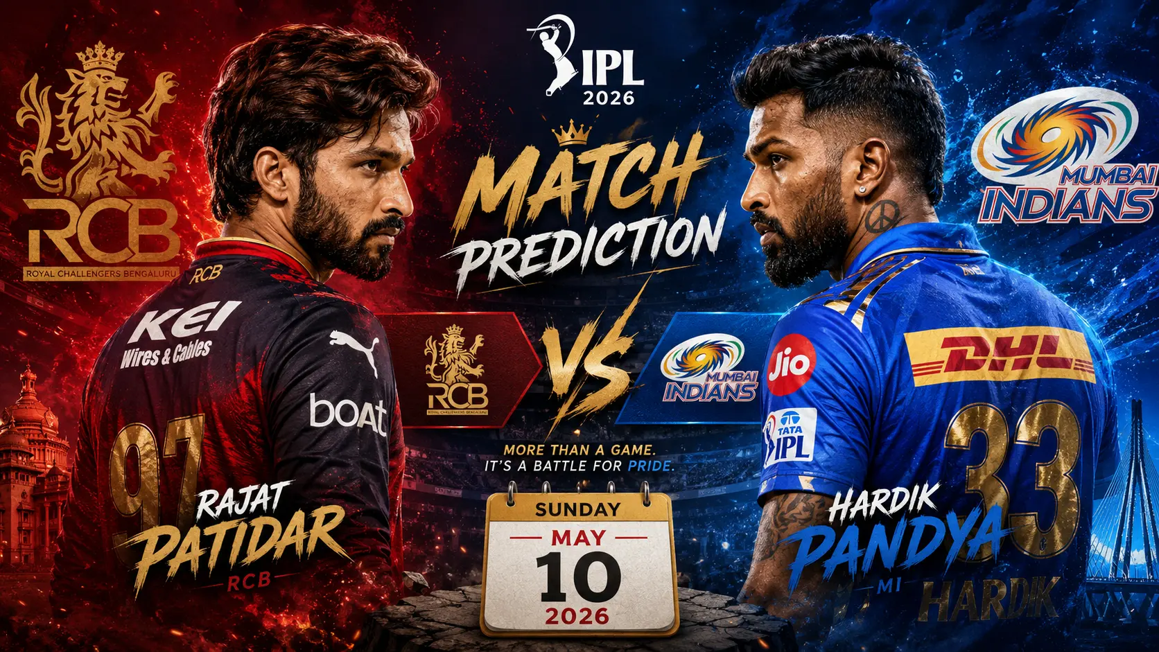 RCB vs MI match prediction: Who will win todays IPL match between Royal Challengers Bengaluru and Mumbai Indians?