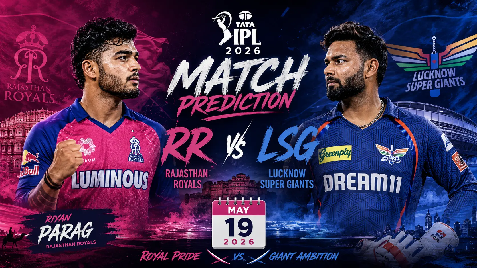 RR vs LSG Match Prediction: Who will win todays IPL 2026 match between Rajasthan Royals and Lucknow Super Giants?