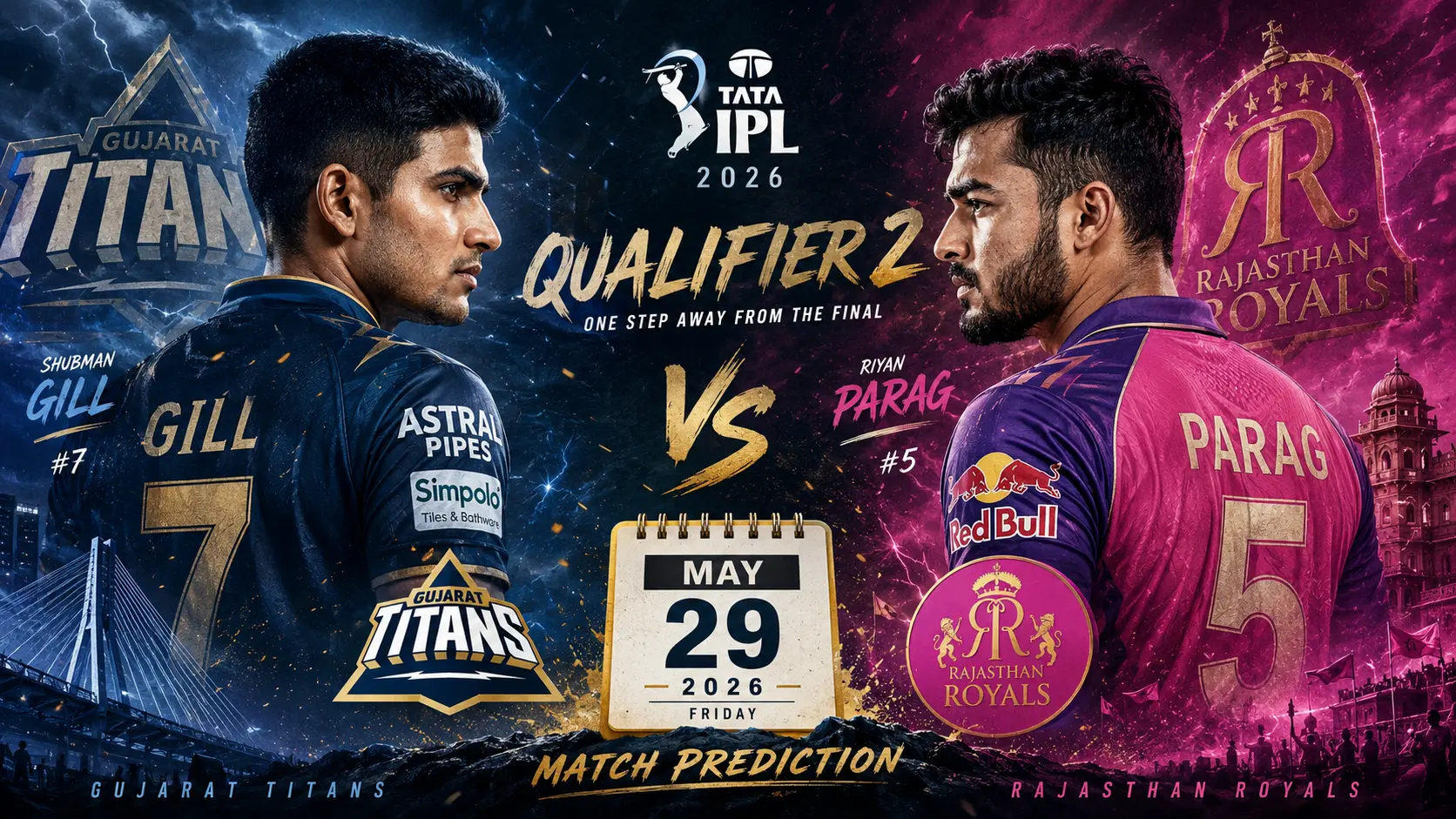 IPL 2026 Qualifier 2: GT vs RR match prediction – Who will win todays match between Gujarat Titans and Rajasthan Royals?