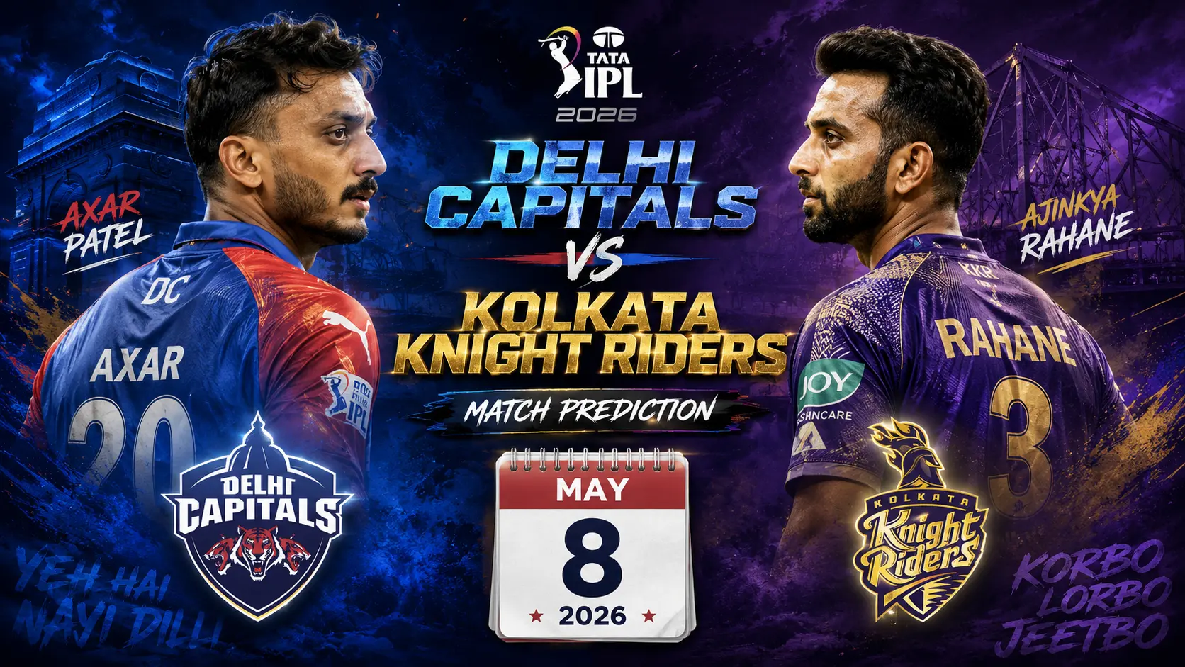 DC vs KKR Match Prediction: Who will win todays IPL 2026 match between Delhi Capitals and Kolkata Knight Riders?