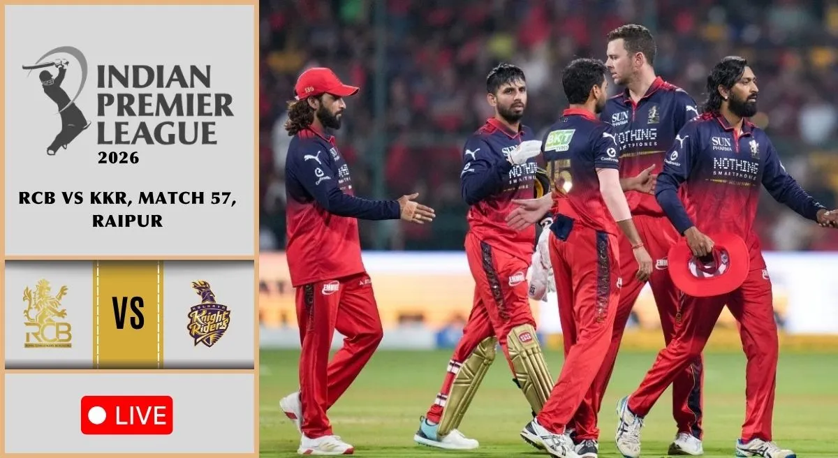 RCB vs KKR Live Score, IPL 2026: Kolkata aim to keep playoffs hopes alive, Bengaluru eye top spot
