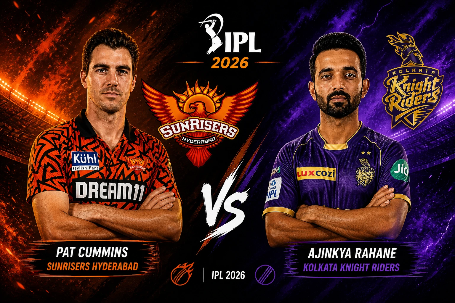 SRH vs KKR Match Prediction: Who will win todays IPL 2026 match between Sunrisers Hyderabad & Kolkata Knight Riders?