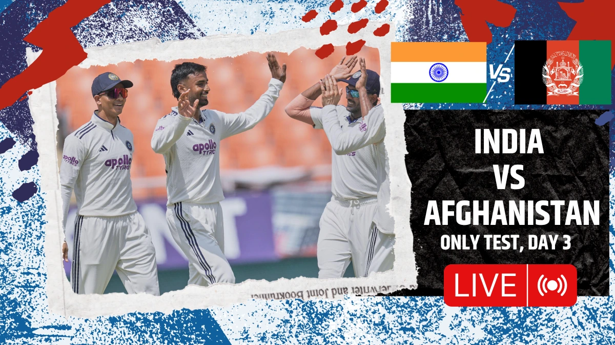 IND vs AFG Live, Day 3: Manav Suthar gets closer to fifer on debut